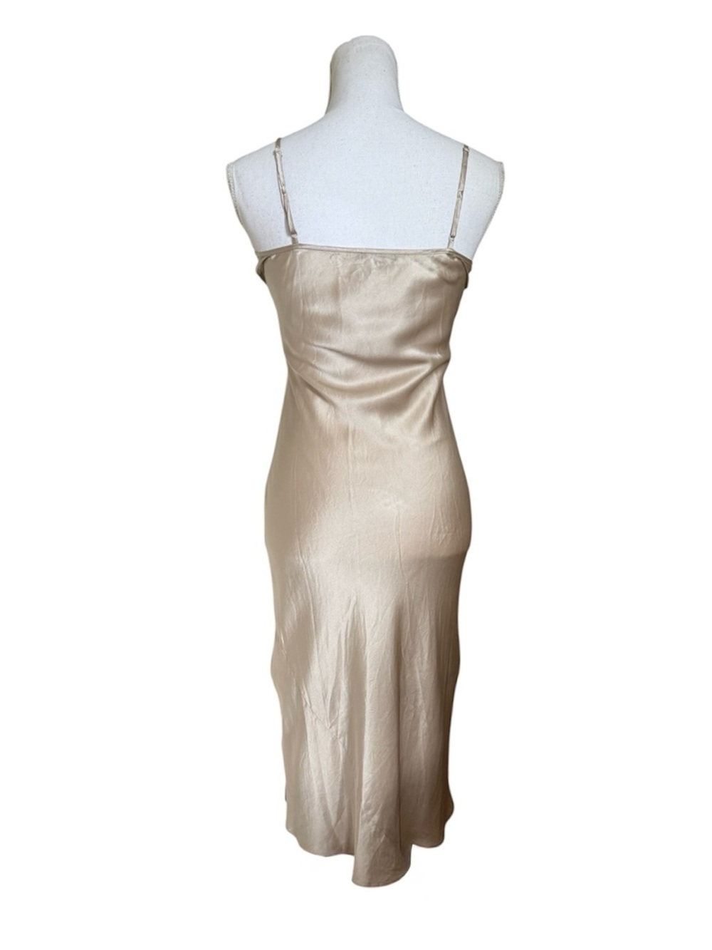 Quince 100% Washable Silk Slip Dress in Light Champagne - Picture 6 of 6